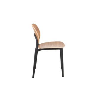 Chaise de salle à manger naturel/noire style japandi (lot de 2) - HELLIN