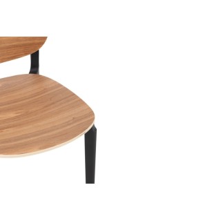 Chaise de salle à manger naturel/noire style japandi (lot de 2) - HELLIN