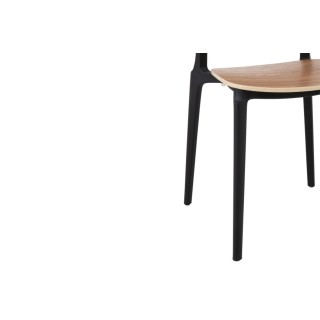 Chaise de salle à manger naturel/noire style japandi (lot de 2) - HELLIN