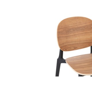 Chaise de salle à manger naturel/noire style japandi (lot de 2) - HELLIN