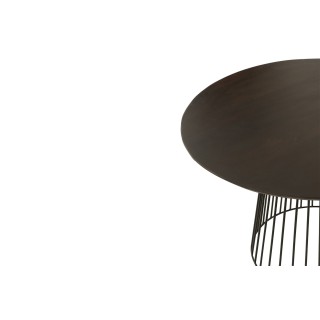 Table ronde en manguier et métal noir 4 personnes D120 HAZEL - HELLIN