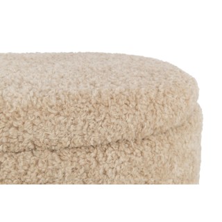 Banc coffre 1 place en tissu peluche beige L80 GRIZZLY - HELLIN