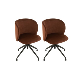 Chaise pivotante réglable en hauteur en velours MIA - HELLIN