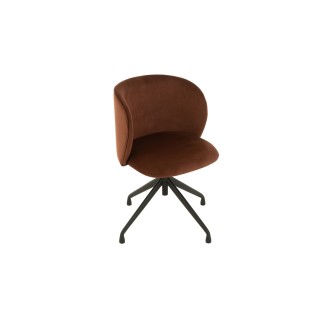Chaise pivotante réglable en hauteur en velours MIA - HELLIN