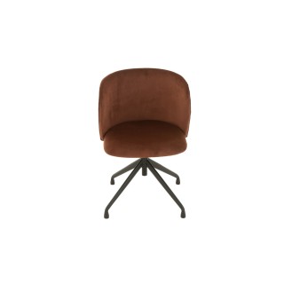 Chaise pivotante réglable en hauteur en velours MIA - HELLIN