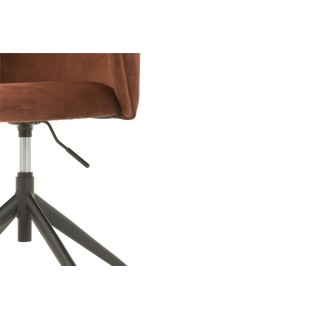 Chaise pivotante réglable en hauteur en velours MIA - HELLIN