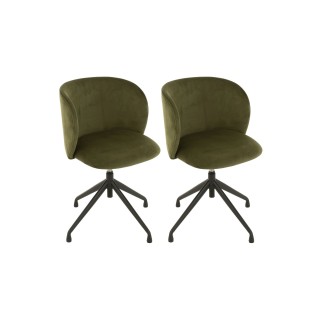 Chaise pivotante réglable en hauteur en velours MIA - HELLIN