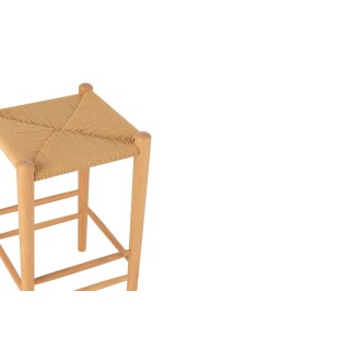 Tabouret de bar en corde et bois LEO - HELLIN