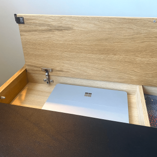 Bureau scandinave en bois et cuir HARVARD - HELLIN