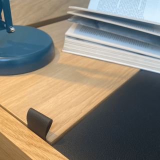 Bureau scandinave en bois et cuir HARVARD - HELLIN