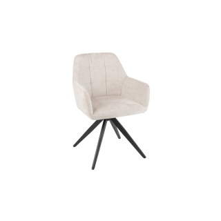 Chaise en métal et velours texturé (lot de 2) LUCIE - HELLIN