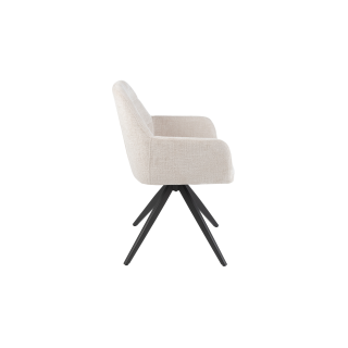 Chaise en métal et velours texturé (lot de 2) LUCIE - HELLIN