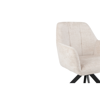 Chaise en métal et velours texturé (lot de 2) LUCIE - HELLIN