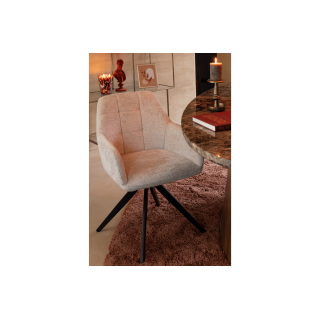 Chaise en métal et velours texturé (lot de 2) LUCIE - HELLIN