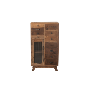 Buffet haut à tiroirs en bois recyclé naturel H110 GABIN - HELLIN