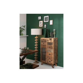 Buffet haut à tiroirs en bois recyclé naturel H110 GABIN - HELLIN