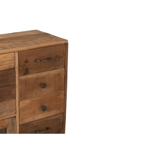 Buffet haut à tiroirs en bois recyclé naturel H110 GABIN - HELLIN