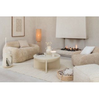 Table basse ronde organique en bois beige D90 MILLY - HELLIN