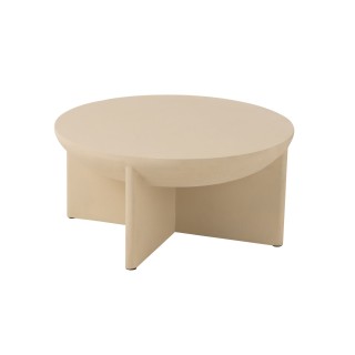 Table basse ronde organique en bois beige D90 MILLY - HELLIN