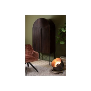 Buffet haut en manguier brun 2 portes et pieds en métal H185 SALTA - HELLIN