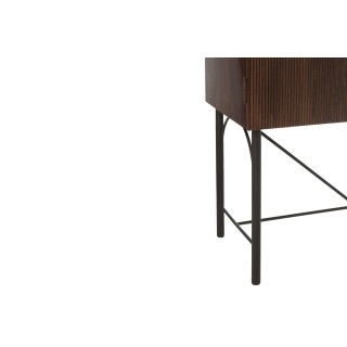 Buffet haut en manguier brun 2 portes et pieds en métal H185 SALTA - HELLIN