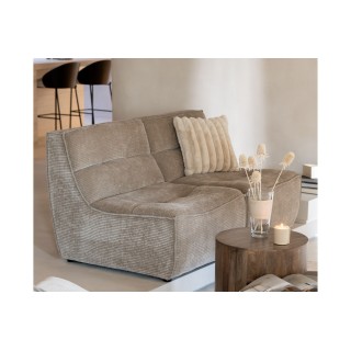 Fauteuil chauffeuse lounge en velours côtelé LORENZO - HELLIN