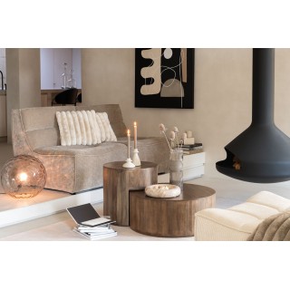 Fauteuil chauffeuse lounge en velours côtelé LORENZO - HELLIN