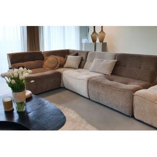 Fauteuil chauffeuse lounge en velours côtelé LORENZO - HELLIN