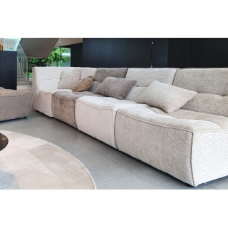 Fauteuil chauffeuse d'angle lounge en velours côtelé LORENZO - HELLIN