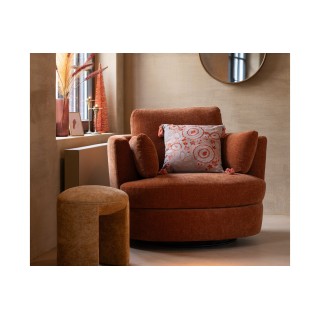 Fauteuil pivotant à 360° en velours texturé ANGEL - HELLIN