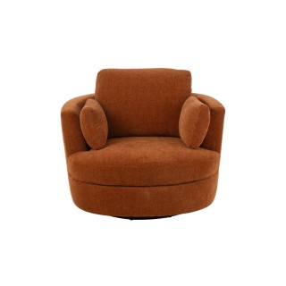 Fauteuil pivotant à 360° en velours texturé ANGEL - HELLIN