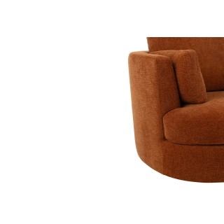Fauteuil pivotant à 360° en velours texturé ANGEL - HELLIN