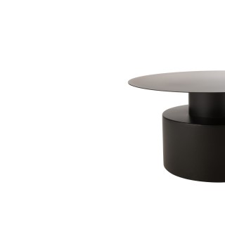Table basse ronde design en métal noir D80 MONZA - HELLIN