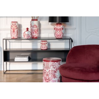 Console avec niche en métal noir et verre L140 LUCE - HELLIN