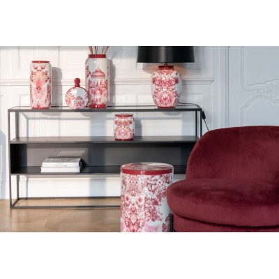 Console avec niche en métal noir et verre L140 LUCE - HELLIN