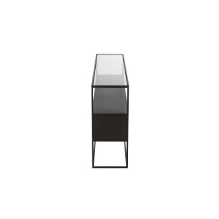 Console avec niche en métal noir et verre L140 LUCE - HELLIN