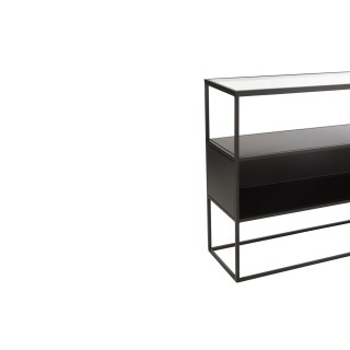 Console avec niche en métal noir et verre L140 LUCE - HELLIN