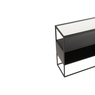 Console avec niche en métal noir et verre L140 LUCE - HELLIN