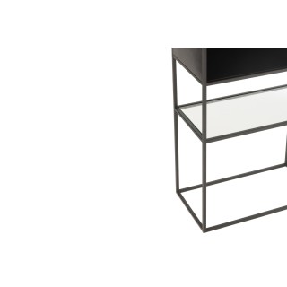 Bibliothèque en métal noir et verre 4 étagères LUCE - HELLIN