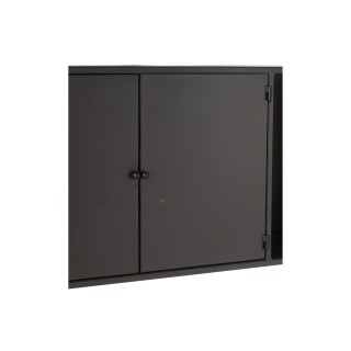 Bibliothèque en métal noir et verre 2 portes - HELLIN