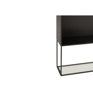 Étagère murale rectangulaire en métal noir et verre LUCE - HELLIN