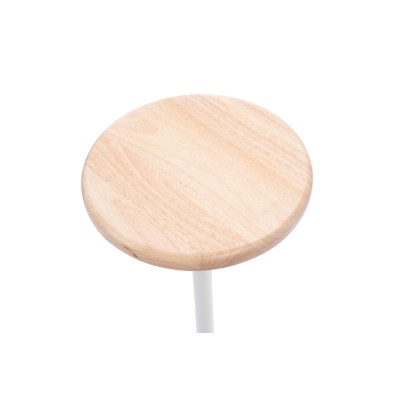 Tabouret design en chêne et métal blanc H65 MARC - HELLIN