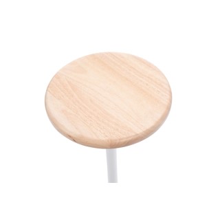 Tabouret design en chêne et métal blanc H75 MARC - HELLIN