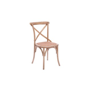 Chaises bistrot en bois massif naturel (lot de 2) ESTAMINET - Hellin