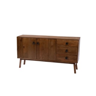 Buffet bas en manguier 2 portes 3 tiroirs L150 GIL - HELLIN