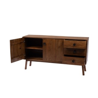 Buffet bas en manguier 2 portes 3 tiroirs L150 GIL - HELLIN