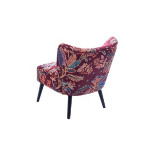 Fauteuil crapaud en velours prune à motifs VIOLETTE - HELLIN
