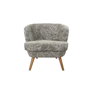 Fauteuil rétro en tissu jacquard motifs floraux DAGOBERT - HELLIN