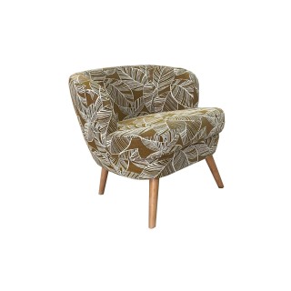Fauteuil rétro en tissu jacquard motifs floraux DAGOBERT - HELLIN