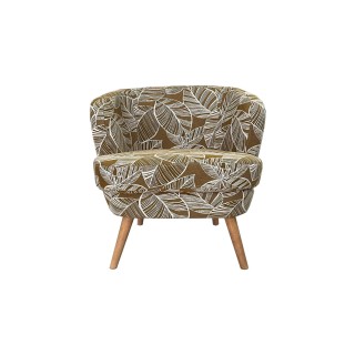 Fauteuil rétro en tissu jacquard motifs floraux DAGOBERT - HELLIN